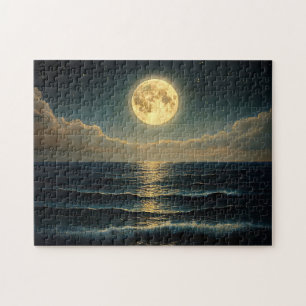 Lugn under Fullt Moonlight Pussel