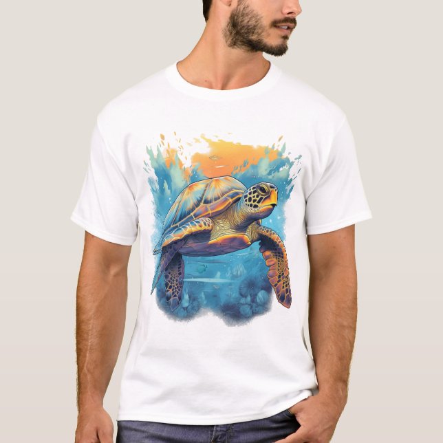 Lugn Undervattenssköldpadda  T Shirt (Framsida)