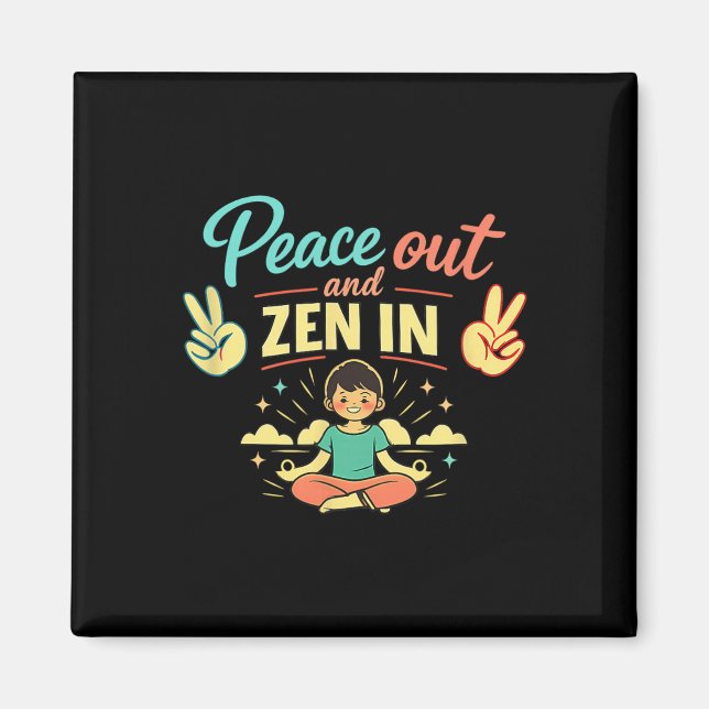 Lugn Ut Och Zen I Avslappnade Vibrationer Psykisk  Magnet (Framsidan)