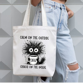Lugn Utanpå Kaos Inuti Rolig Katt Tygkasse