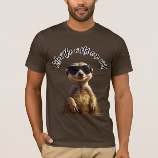 Lugn – Världen kan vänta | Cool Meerkat med sol T Shirt