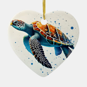 Lugn Vatten: Celebrate Sea Turtles med hav Julgransprydnad Keramik