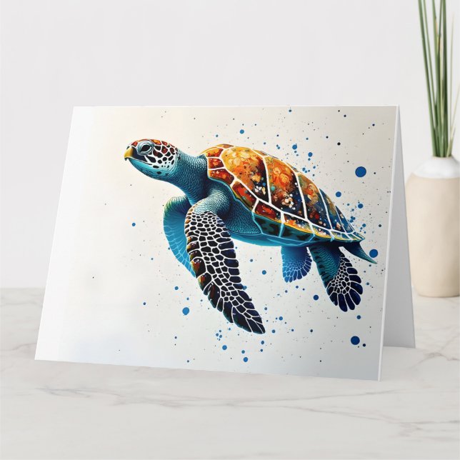 Lugn Vatten: Celebrate Sea Turtles med hav Kort (Framsida)
