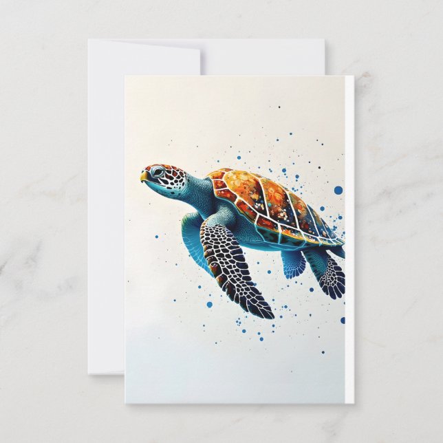 Lugn Vatten: Celebrate Sea Turtles med hav Tack Kort (Framsida)