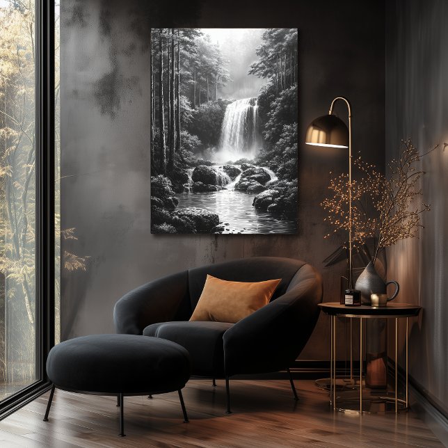 Lugn vattenfall i skog - Kolkonst Poster (Skapare uppladdad)