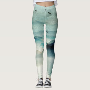 Lugn: Vattenfärgsbergscen Leggings
