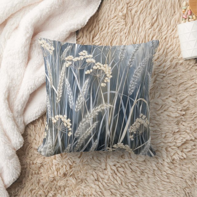 Lugn vete vildblomma impressionistisk design kudde (Filt)