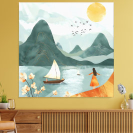 Lugn vid havet canvastryck