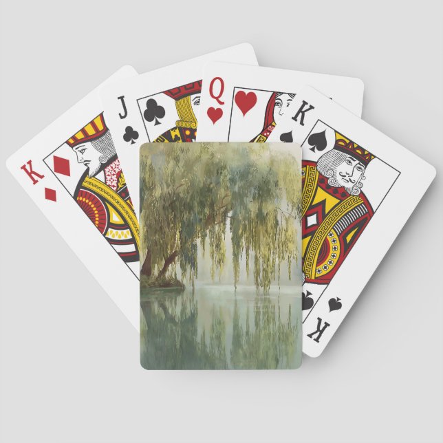 Lugn vide träd reflektion natur konst (8) casinokort (Baksidan)