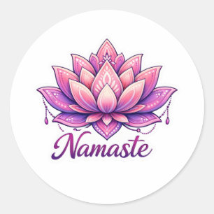 Lugn Zen-Yoga Lotusblomma "Namaste"-dekal Runt Klistermärke
