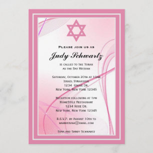 Lugna bat mitzvah flickainbjudan för behålla inbjudningar
