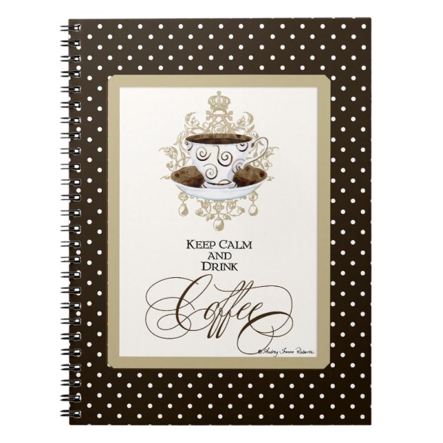 Lugna behålla & drinkkaffe - moderiktig chic konst anteckningsbok (Framsidan)