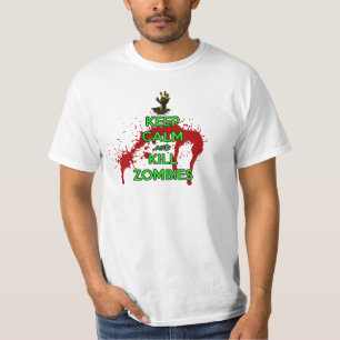 lugna behålla och dödazombies tee shirt
