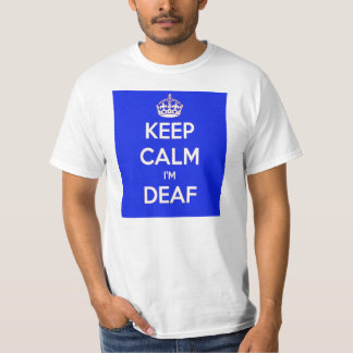LUGNA BEHÅLLA OCH DÖVA BLÅTT FÖR I-FÖRMIDDAG T-SHIRT