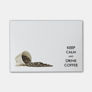 Lugna behålla och drinkkaffe som Posta-det notera Post-it Block