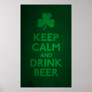 Lugna behålla och drinköltryck poster