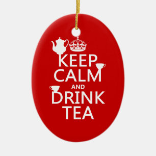Lugna behålla och drinkTea - allt färgar Julgransprydnad Keramik