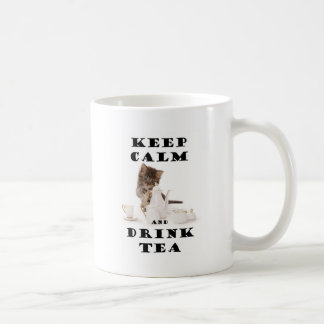 lugna behålla och drinkteakattunge kaffemugg