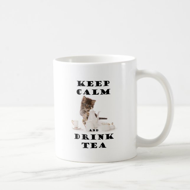 lugna behålla och drinkteakattunge kaffemugg (Höger)