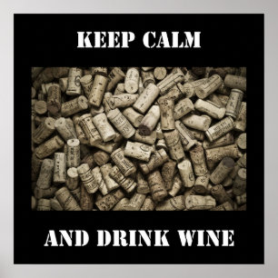 Lugna behålla och drinkvin poster