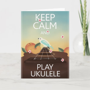 Lugna behålla och hawaiansk stil för lekUkulele Kort