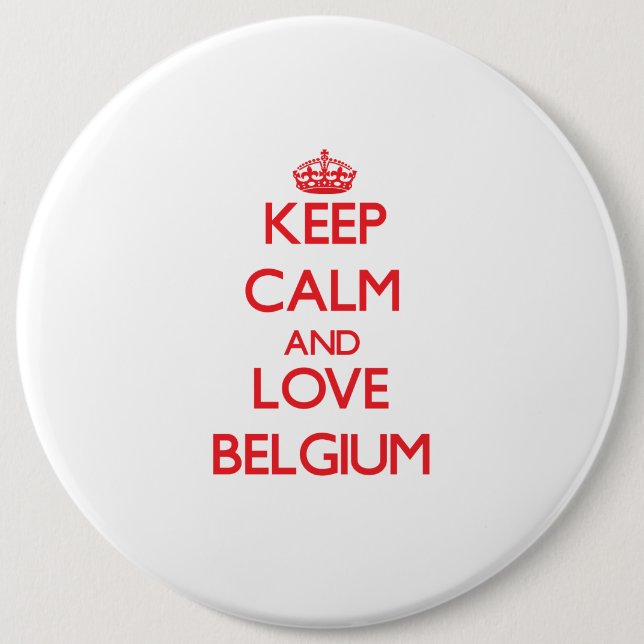 Lugna behålla och kärlek Belgien Knapp (Framsida)
