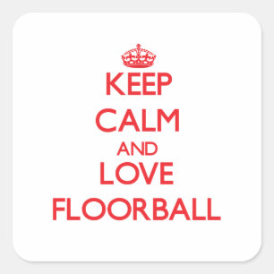 Lugna behålla och kärlek Floorball Fyrkantigt Klistermärke