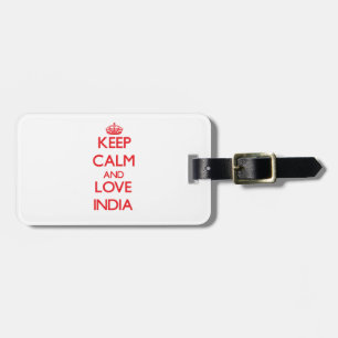 Lugna behålla och kärlek Indien Bagagebricka