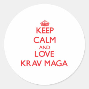 Lugna behålla och kärlek Krav Maga Runt Klistermärke