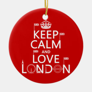 Lugna behålla och kärlek London Julgransprydnad Keramik