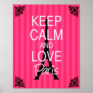 Lugna behålla och kärlek Paris Poster