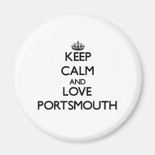Lugna behålla och kärlek Portsmouth Magnet