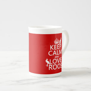 Lugna behålla och kärlek Roos (kängurur) Benporslin Mugg