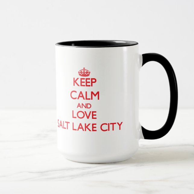 Lugna behålla och kärlek Salt Lake City Mugg (Höger)