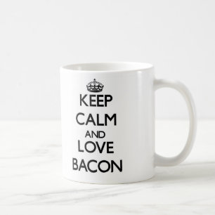 Lugna behålla och kärlekbacon kaffemugg