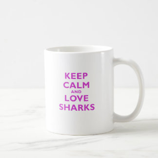 Lugna behålla och kärlekhajar kaffemugg