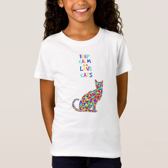 Lugna behålla och kärlekkatter t-shirt (Framsida)