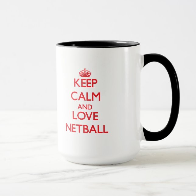 Lugna behålla och kärlekNetball Mugg (Höger)