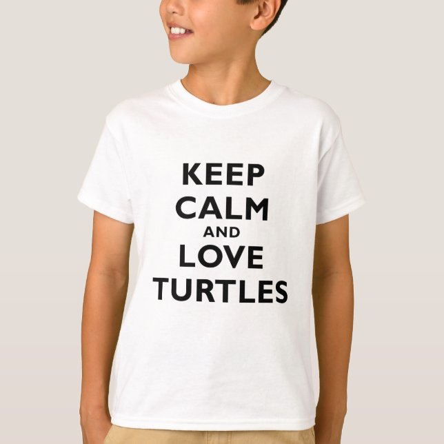 Lugna behålla och kärleksköldpaddor t-shirt (Framsida)