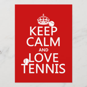 Lugna behålla och kärlektennis inbjudningar