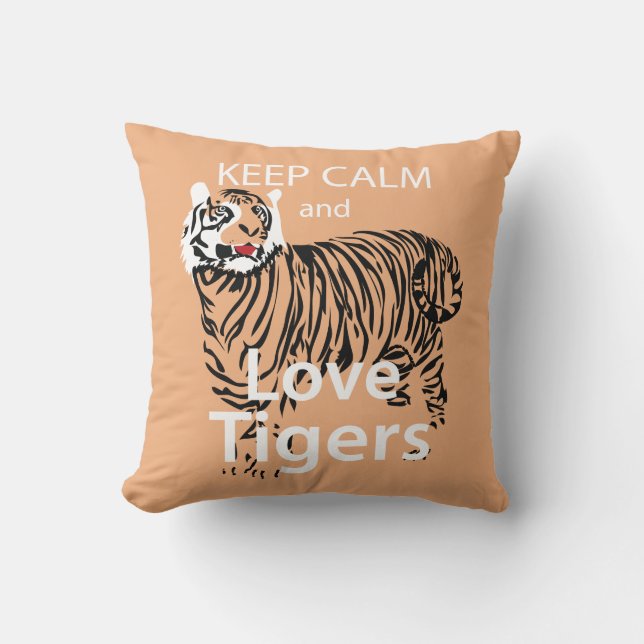 Lugna behålla och kärlektigerdekorativ kudde (Framsida)