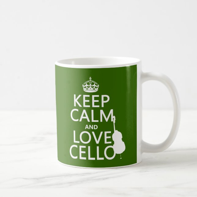 Lugna behålla och kärlekvioloncell (någon kaffemugg (Höger)
