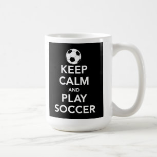 Lugna behålla och lekfotbollmugg kaffemugg