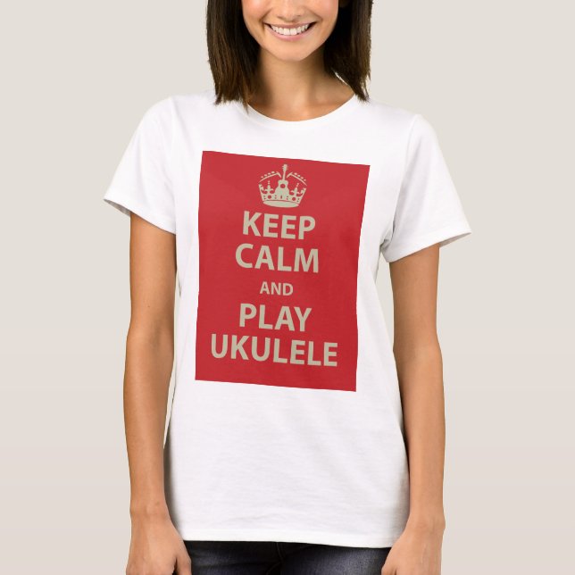 Lugna behålla och lekUkulele T Shirt (Framsida)