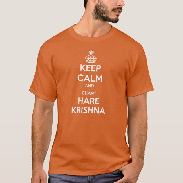 Lugna behålla och ramsaHare Krishna Tee (Framsida)