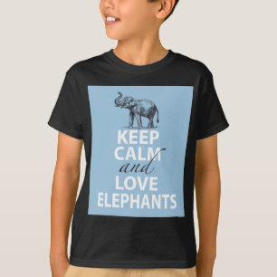 Lugna behålla och roligt för kärlekelefantgåva tee shirt