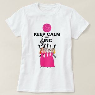 Lugna behålla och rosa sjungafrisersalongkvinnor t shirt