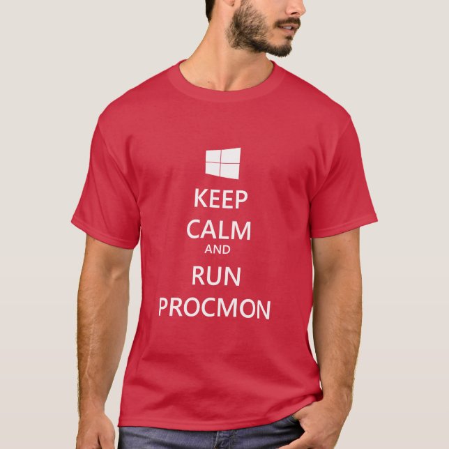 Lugna behålla och springa ProcMon Tee (Framsida)