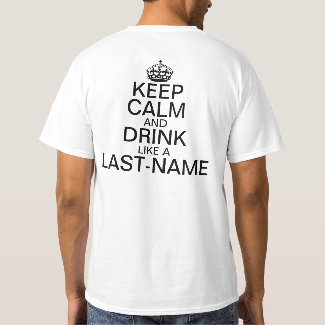 Lugna behålla och (TILLBAKA) beställnings- T-shirt (Baksida)