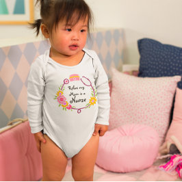 Lugna Min Mamma Är En Sjuksköterska Blommig Stetos T Shirt